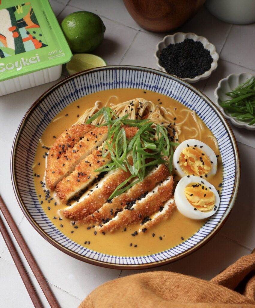 Ramen Noodle Bowl with Crispy Katsu Tofu